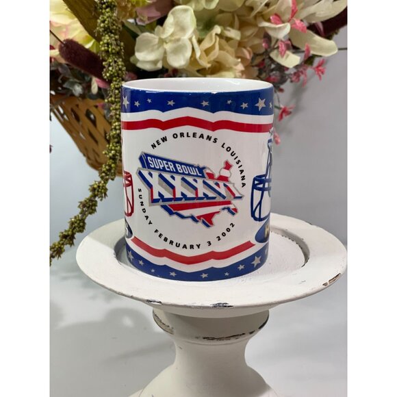 Super Bowl Coffee Mug XXXVI Commemorative Mug New Orleans 2002 Rams Vs Patriots - Picture 2 of 6